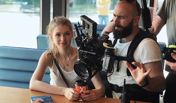 Анастасия Уколова на съемках фильма «Громкая связь»